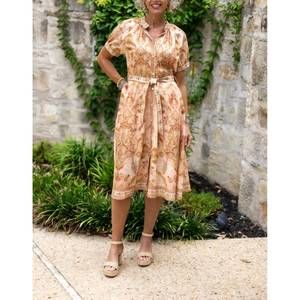 NEW BEULAHSTYLE just peachy dress in multi